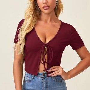 Tie front crop top